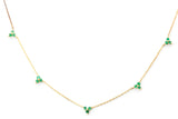 Emerald Station Necklace - 14k Yellow Gold - 0.48ctw