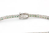 Emerald and Diamond Bracelet - 14k White Gold - 4.42ctw
