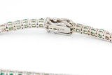 Emerald and Diamond Bracelet - 14k White Gold - 4.42ctw