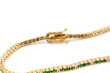 Emerald and Diamond Bracelet - 14k Yellow Gold - 0.64ctw