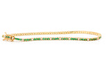 Emerald and Diamond Bracelet - 14k Yellow Gold - 0.64ctw