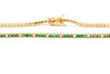 Emerald and Diamond Bracelet - 14k Yellow Gold - 0.64ctw