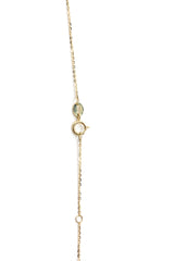 Emerald and Diamond Drop Necklace - 14k Yellow Gold - 0.27ctw