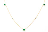 Emerald and Diamond Necklace - 14k Yellow Gold - 1.11ctw