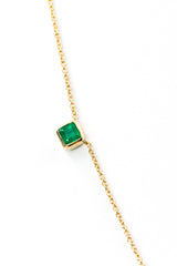 Emerald and Diamond Necklace - 14k Yellow Gold - 1.11ctw