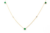 Emerald and Diamond Necklace - 14k Yellow Gold - 1.11ctw
