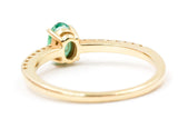 Emerald and Diamond Ring - 14k Yellow Gold - 0.53ctw