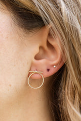 Diamond Geometric Circle Earrings - 14k Yellow Gold - 0.25ctw