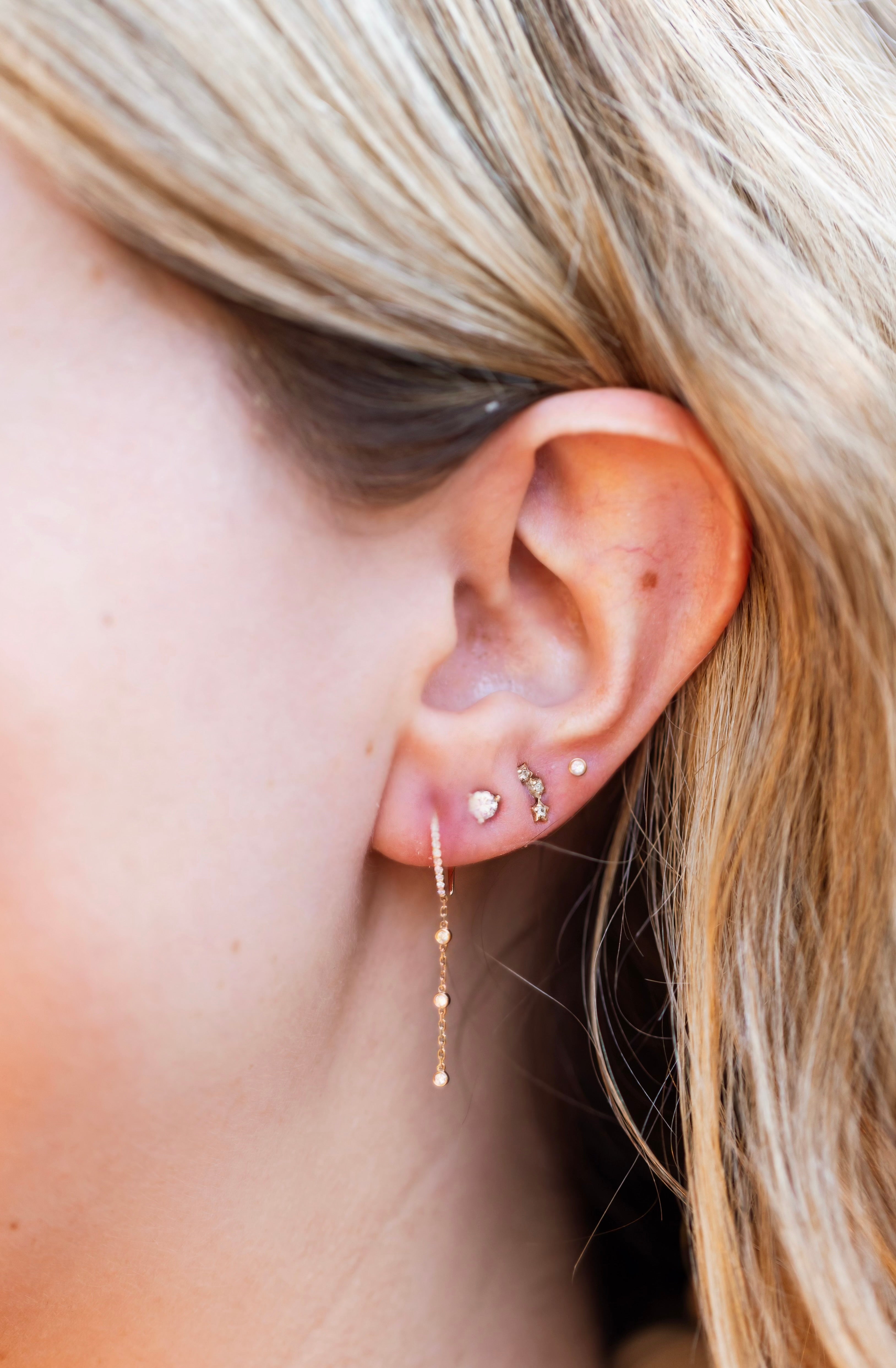 Diamond Dangle Earrings - 14k Yellow Gold - 0.20ctw