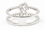Fancy Cut Diamond Bypass Ring - 14k White Gold - 0.85ctw