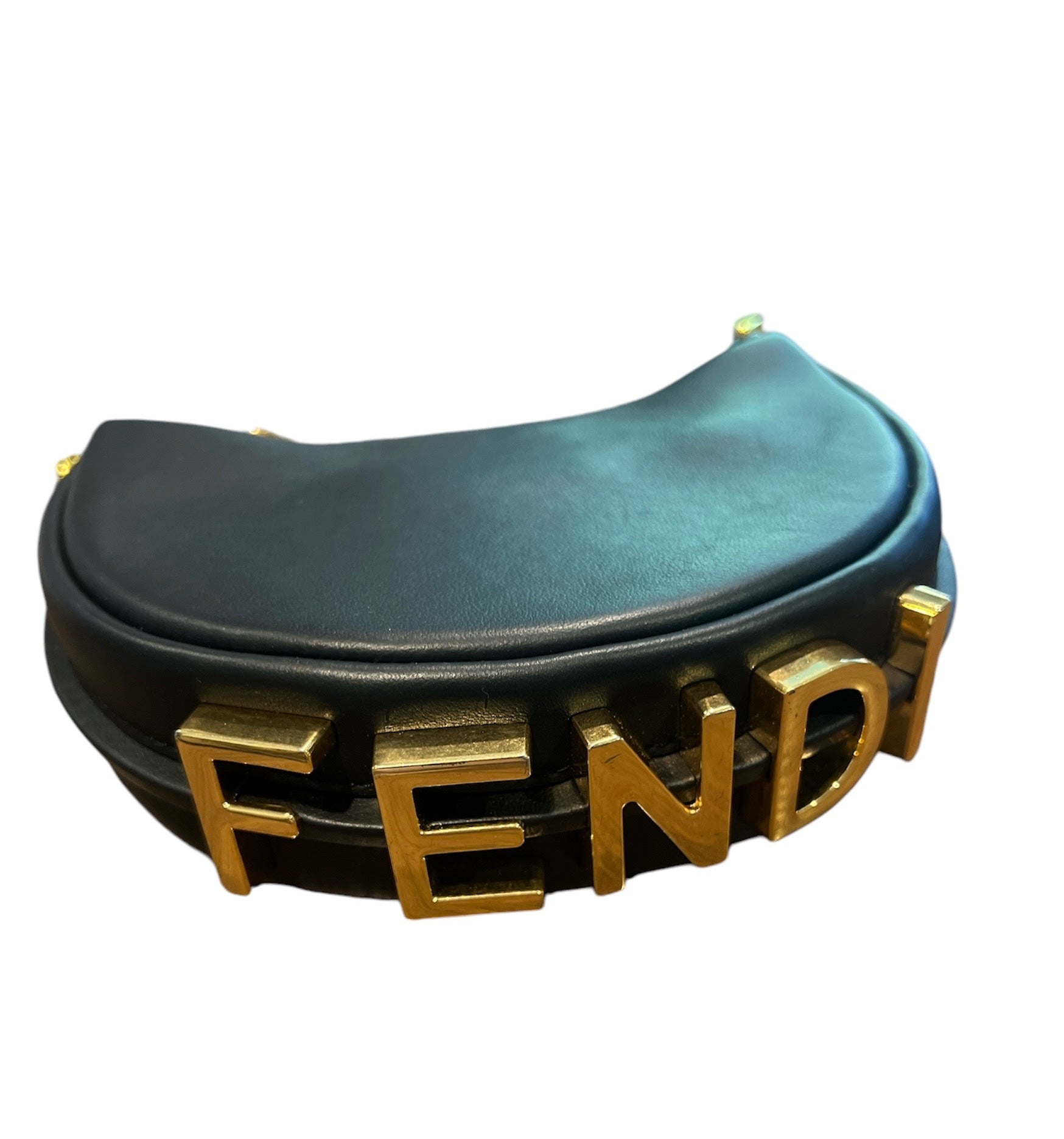 Fendi Fendigraphy Mini Leather Hobo Bag - Black
