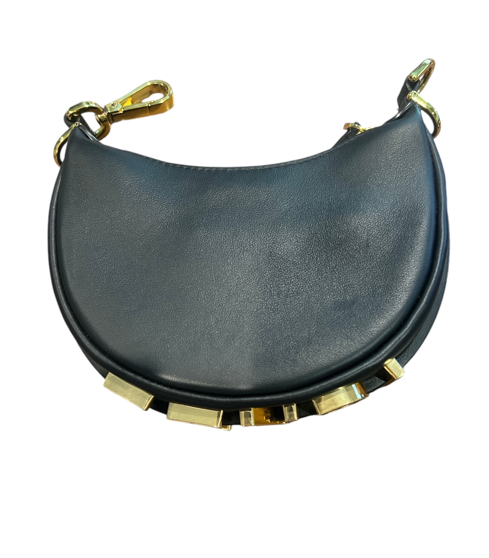Fendi Fendigraphy Mini Leather Hobo Bag - Black