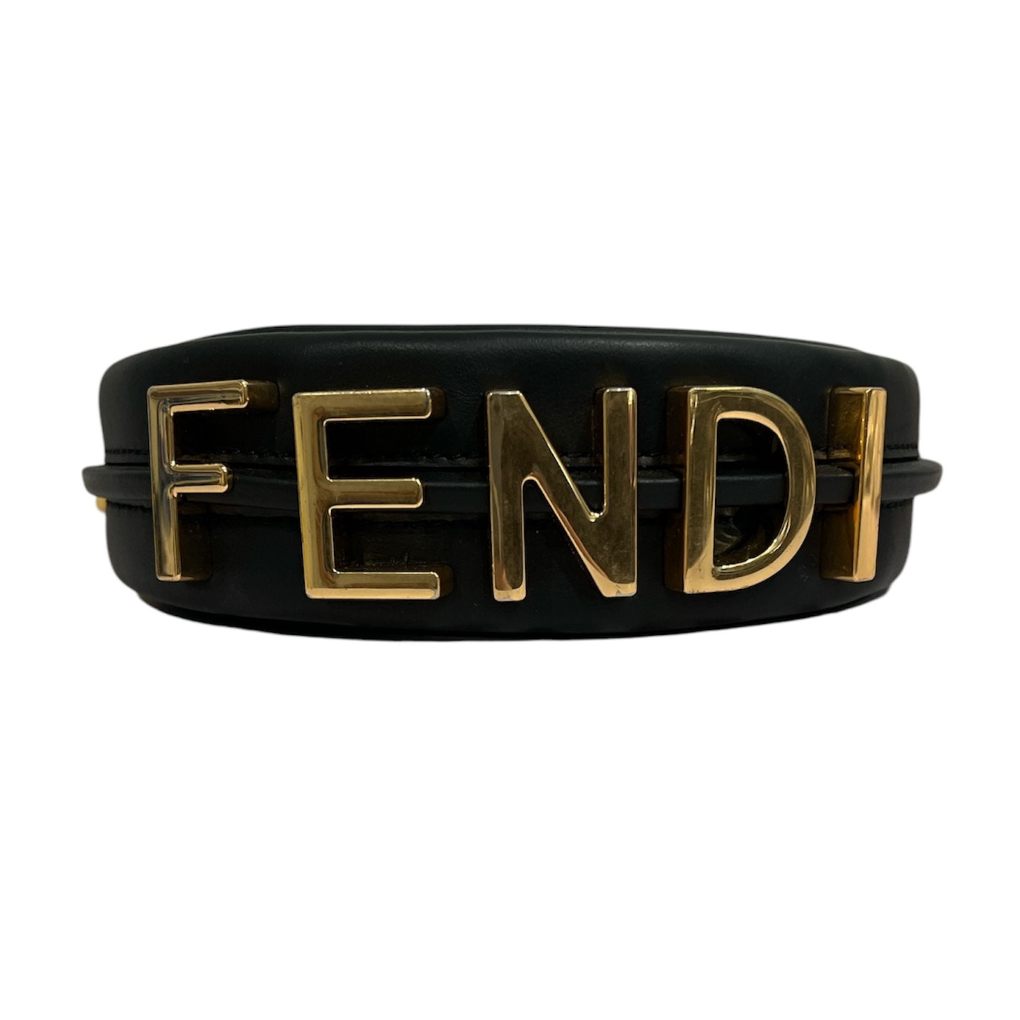 Fendi Fendigraphy Mini Leather Hobo Bag - Black