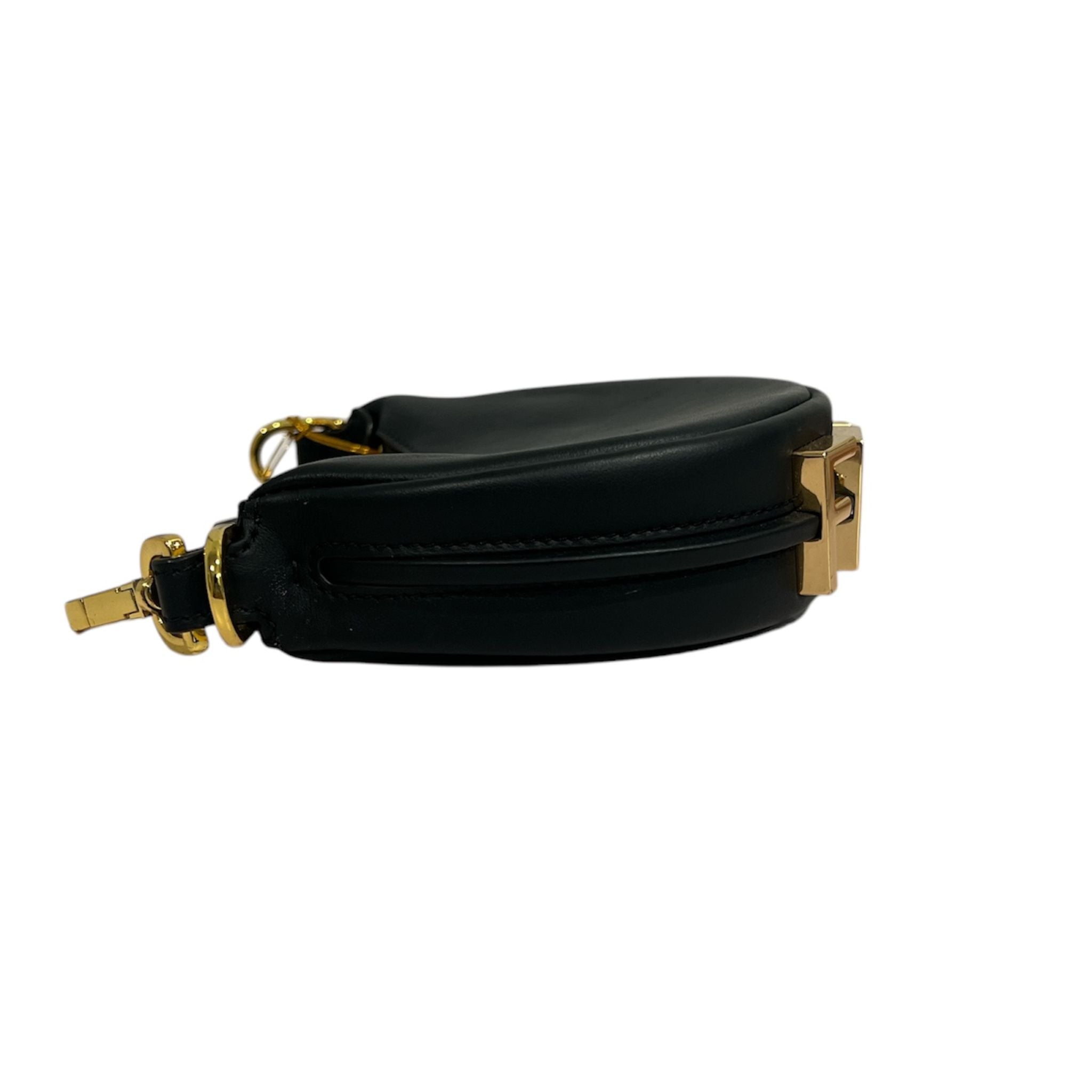 Fendi Fendigraphy Mini Leather Hobo Bag - Black