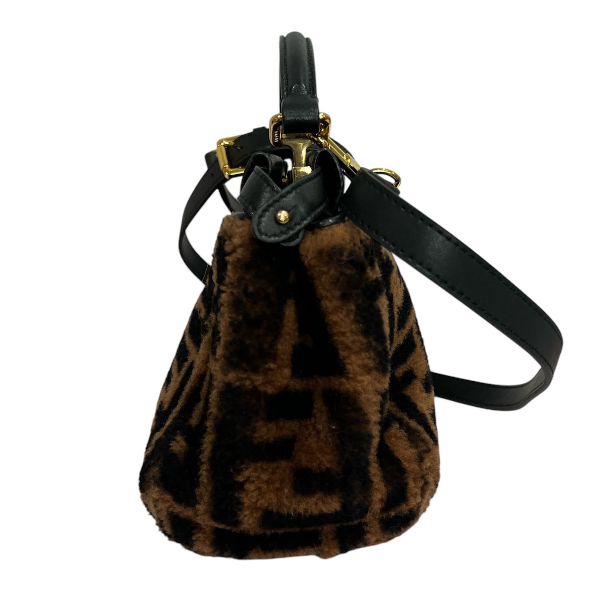 Fendi Shearling Nappa Mini Peekaboo Iconic Satchel