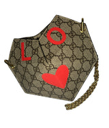 Gucci GG Supreme Small Heart Love Chain Shoulder Bag