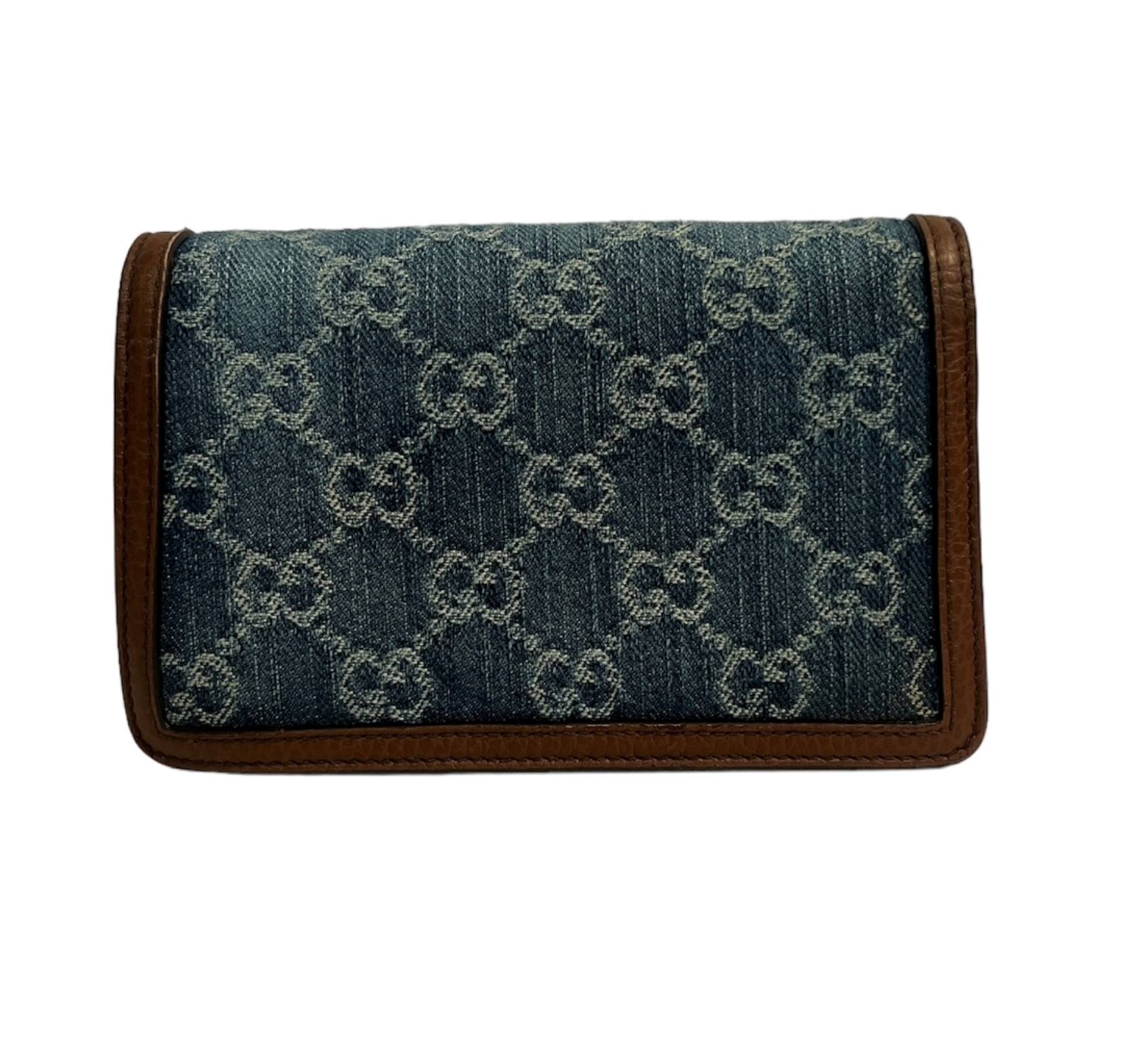 Gucci Super Mini Dionysus Handbag - Denim GG and Brown Leather