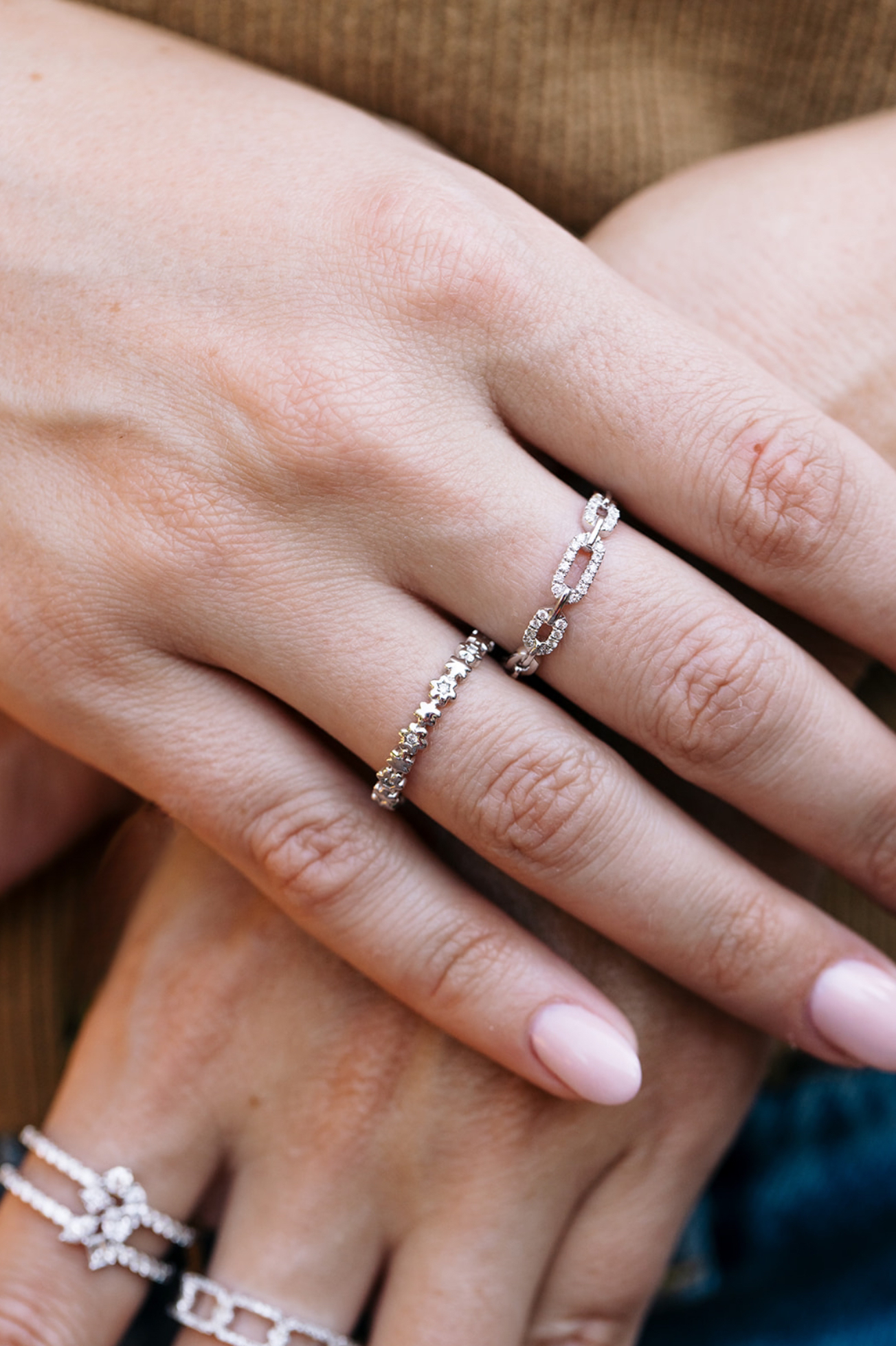 Diamond Chain Link Ring