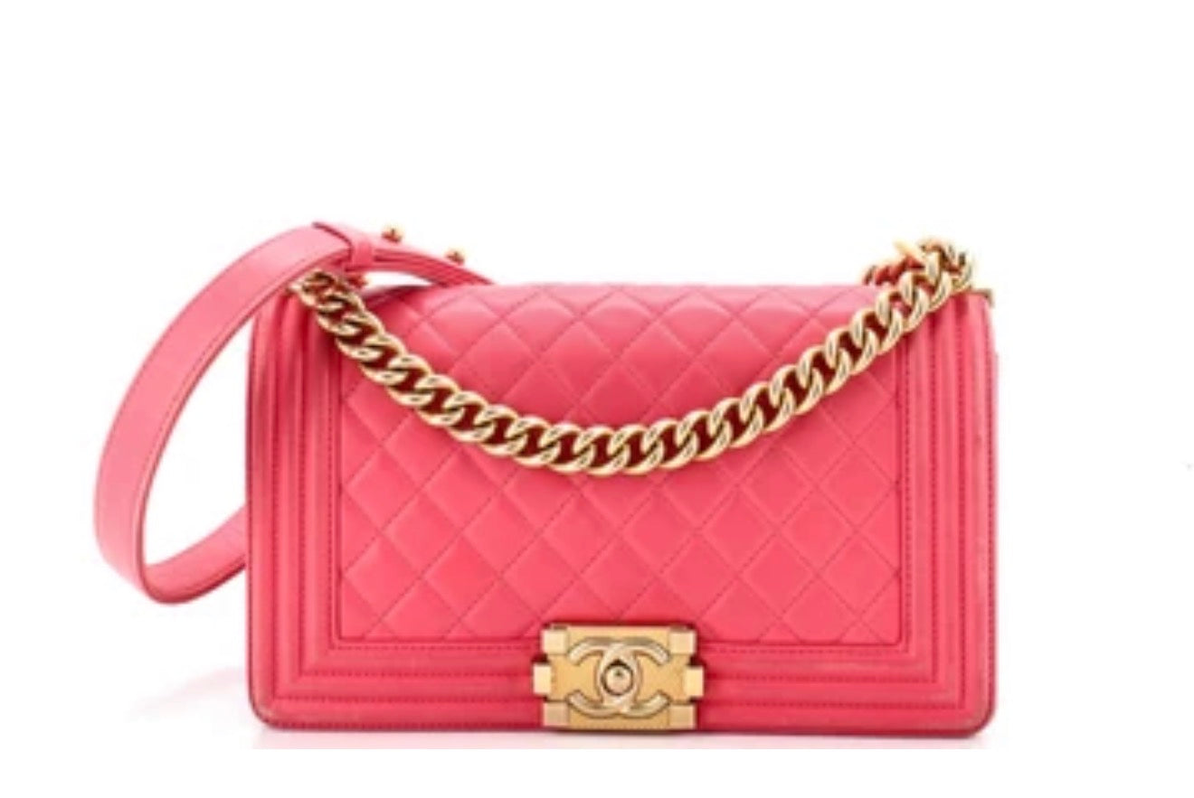 Chanel Boy Bag Small Pink Quilted Lambskin Crossbody