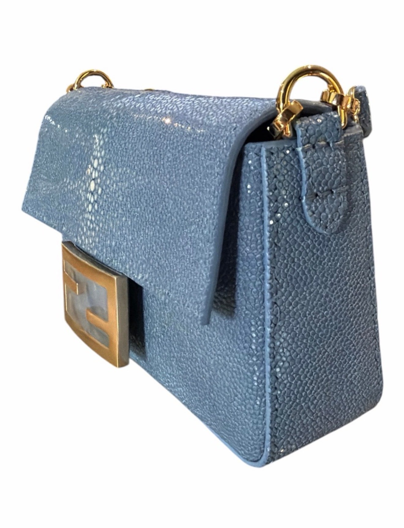 Fendi Baguette Mini — Periwinkle Blue Stingray
