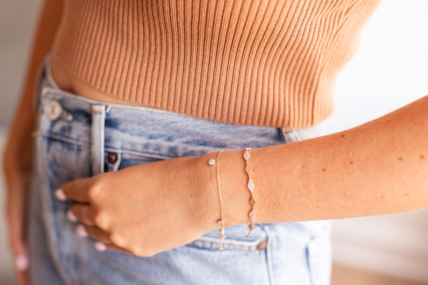 Diamond Cluster Drop Bracelet