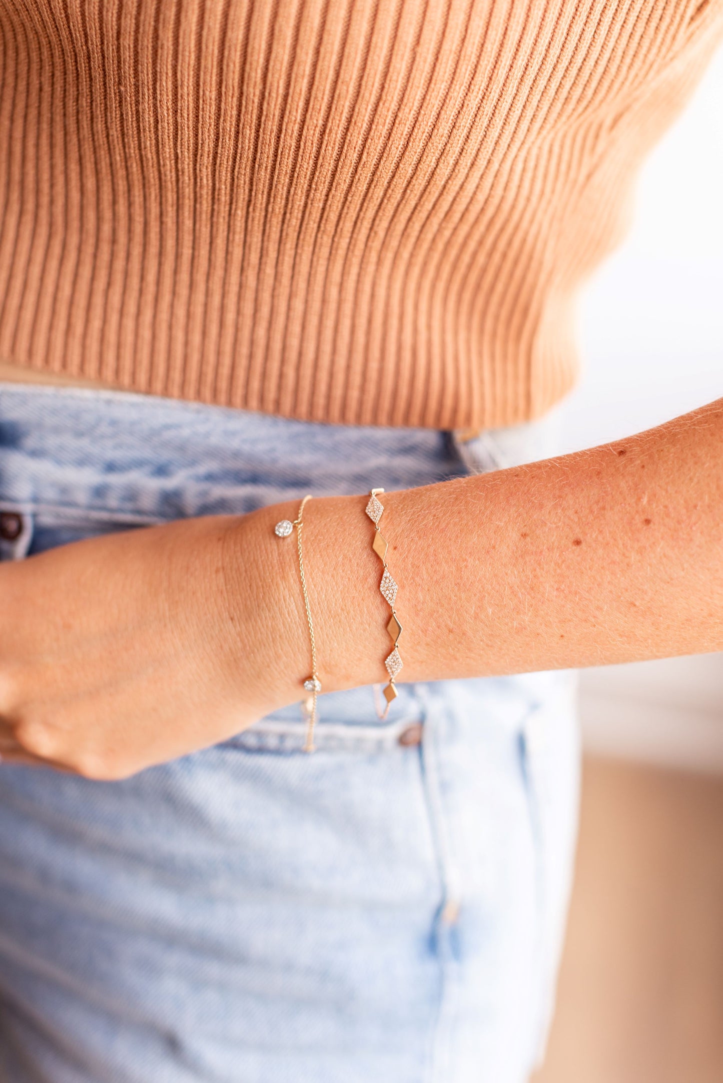 Diamond Cluster Drop Bracelet