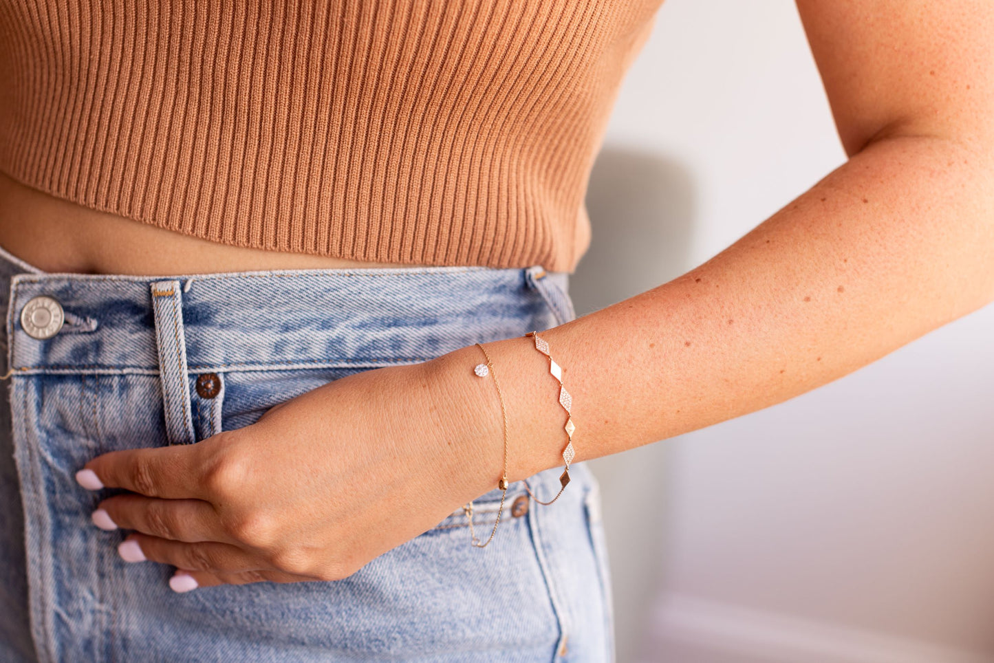 Diamond Cluster Drop Bracelet