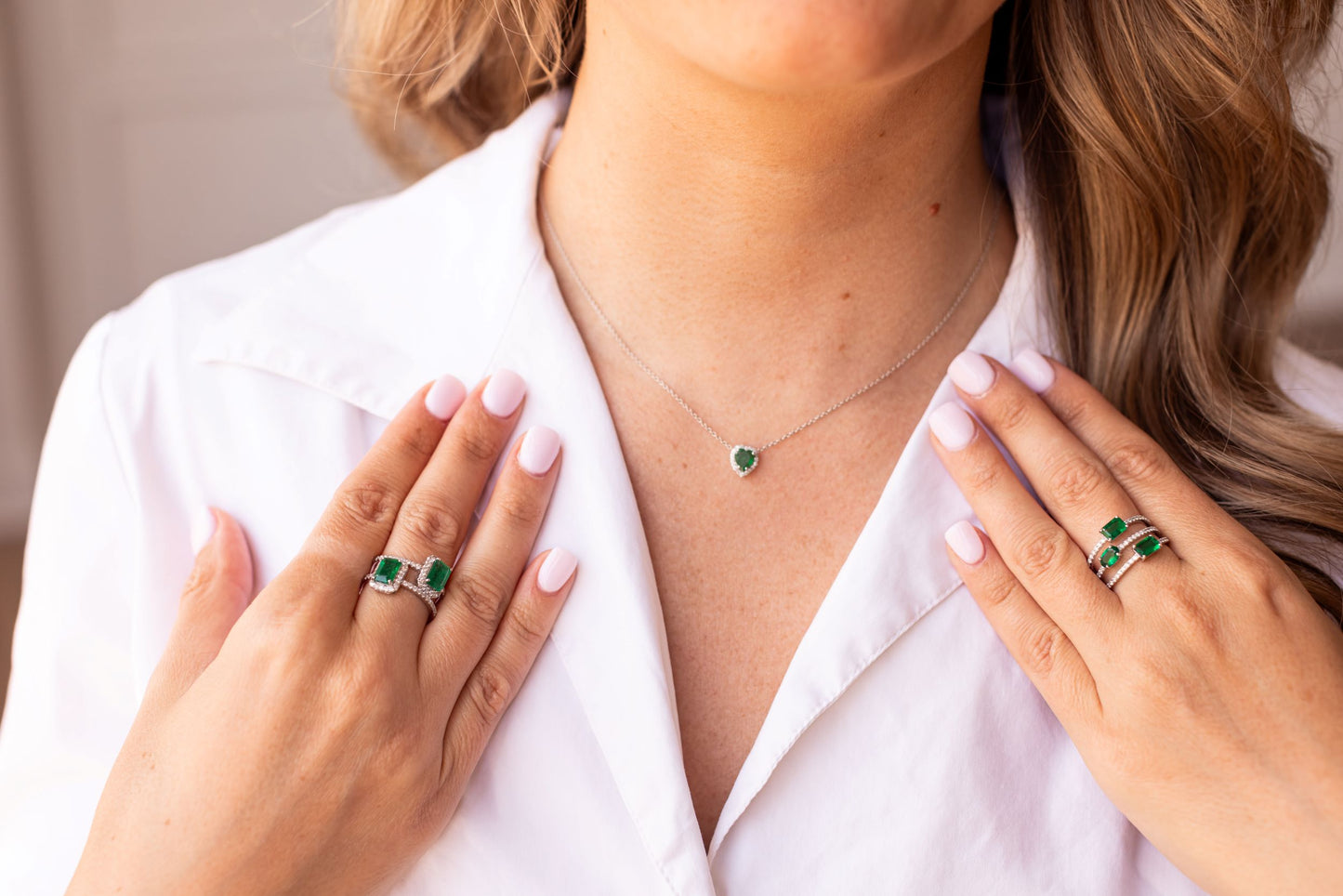 Emerald, Diamond Wrap Ring