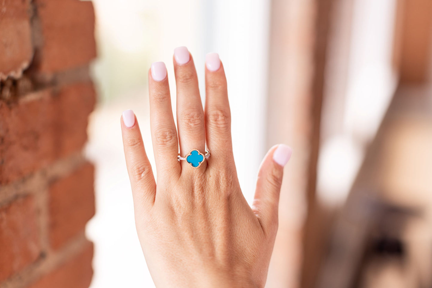 Agate, Diamond Clover Ring