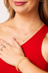 Layered Baguette Diamond Necklace - 14k White Gold - 0.10ctw