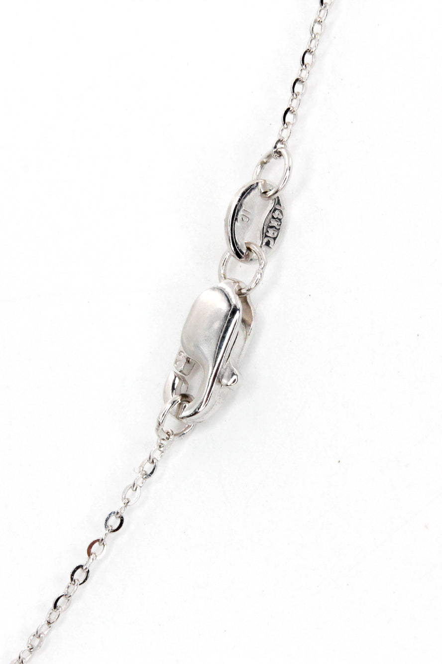 Layered Baguette Diamond Necklace - 14k White Gold - 0.10ctw