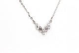 Layered Baguette Diamond Necklace - 14k White Gold - 0.10ctw