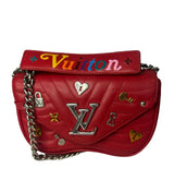 Louis Vuitton Calfskin Love Lock New Wave Chain PM Scarlate