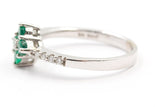 Diamond and Emerald Ring - 14k White Gold