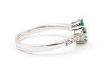 Diamond and Emerald Ring - 14k White Gold