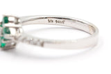 Diamond and Emerald Ring - 14k White Gold