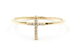 Diamond Cross Fashion Ring - 10k Yellow Gold