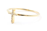 Diamond Cross Fashion Ring - 10k Yellow Gold