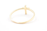Diamond Cross Fashion Ring - 10k Yellow Gold