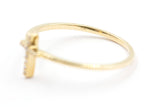 Diamond Cross Fashion Ring - 10k Yellow Gold