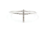 Diamond Cross Fashion Ring - 10k White Gold