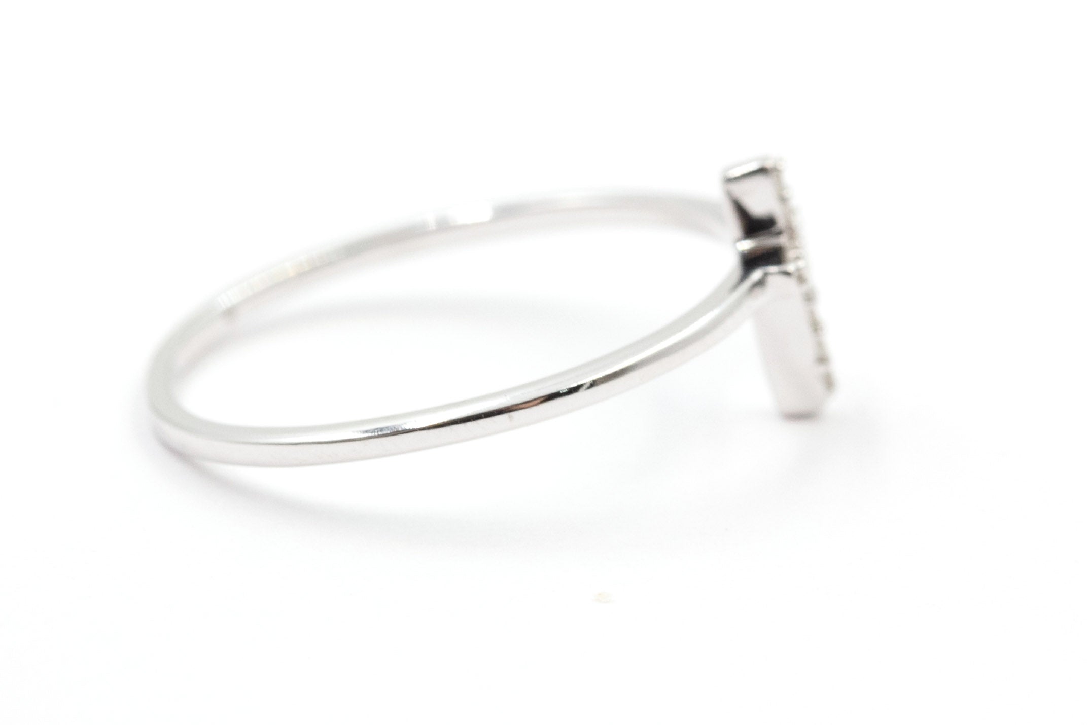 Diamond Cross Fashion Ring - 10k White Gold