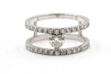 Heart Cut Diamond Ring - 14k White Gold