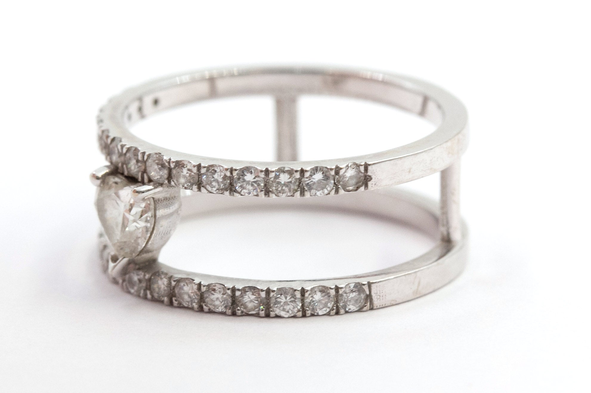 Heart Cut Diamond Ring - 14k White Gold