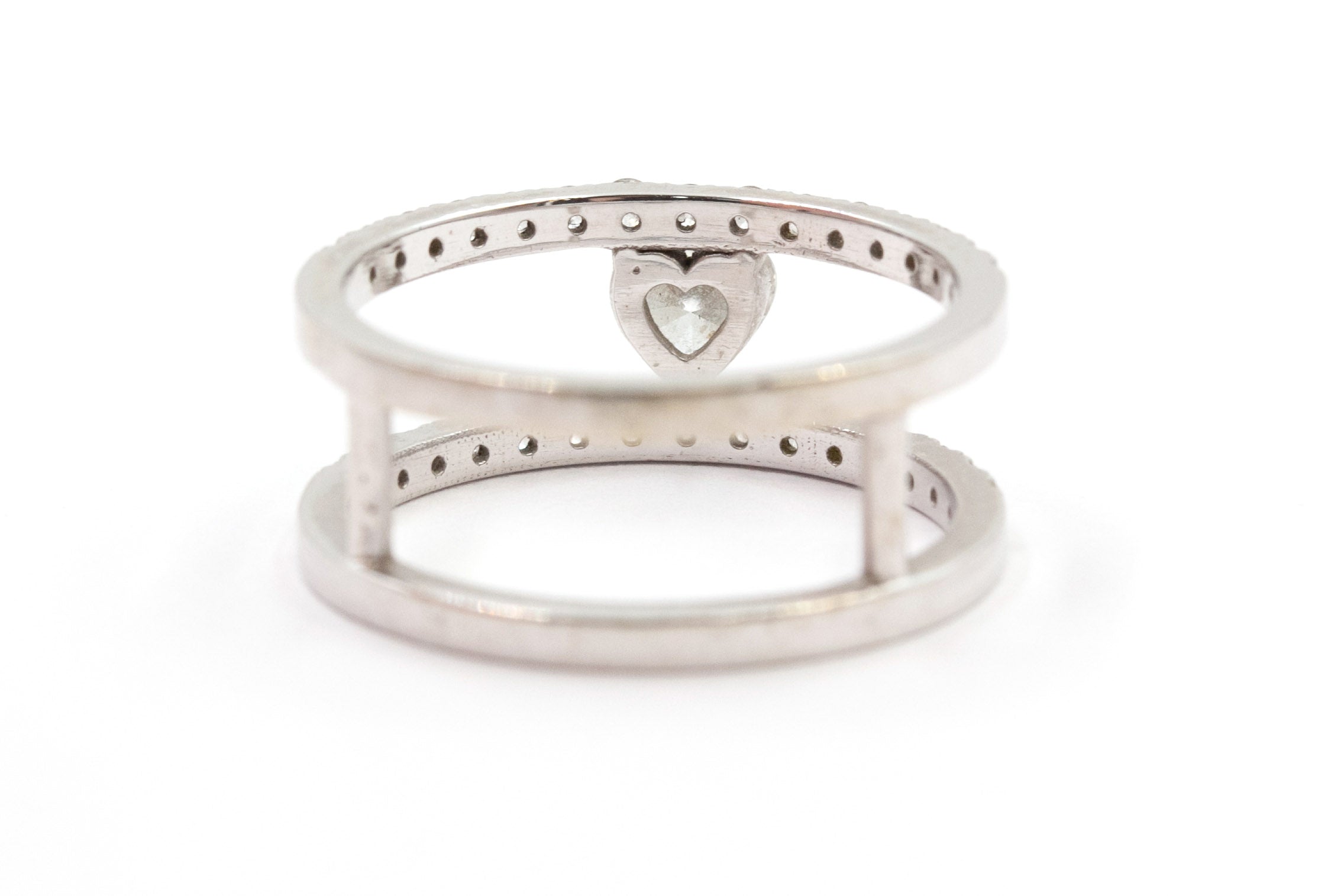 Heart Cut Diamond Ring - 14k White Gold