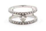 Heart Cut Diamond Ring - 14k White Gold