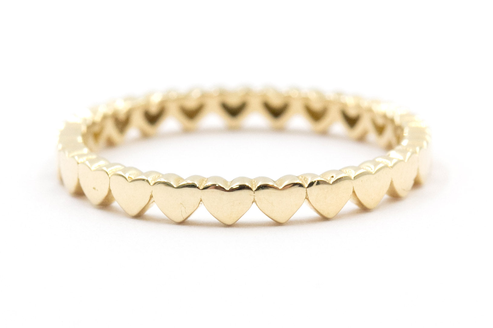 Gold Heart Eternity Band - 14k Yellow Gold