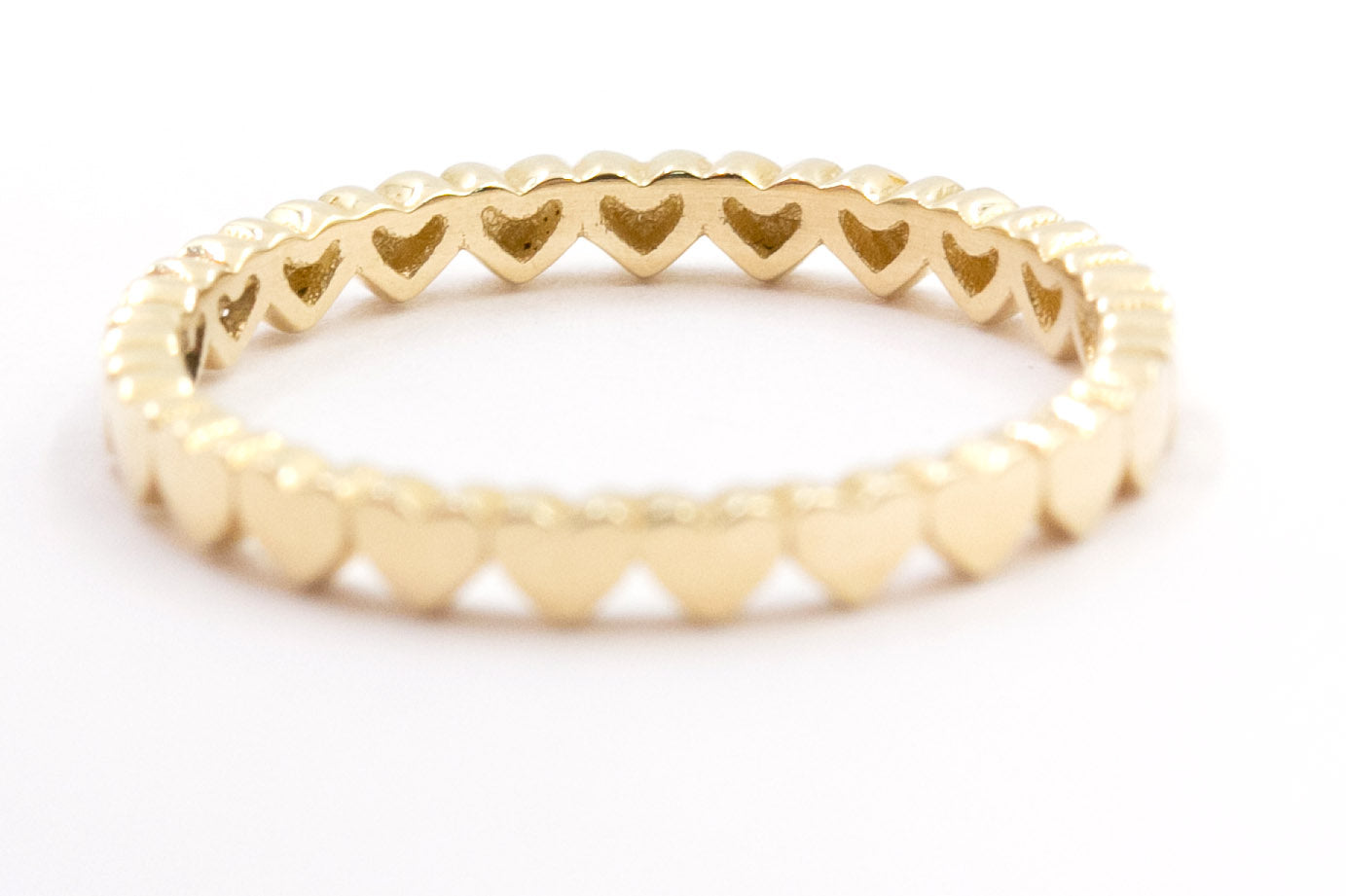 Gold Heart Eternity Band - 14k Yellow Gold