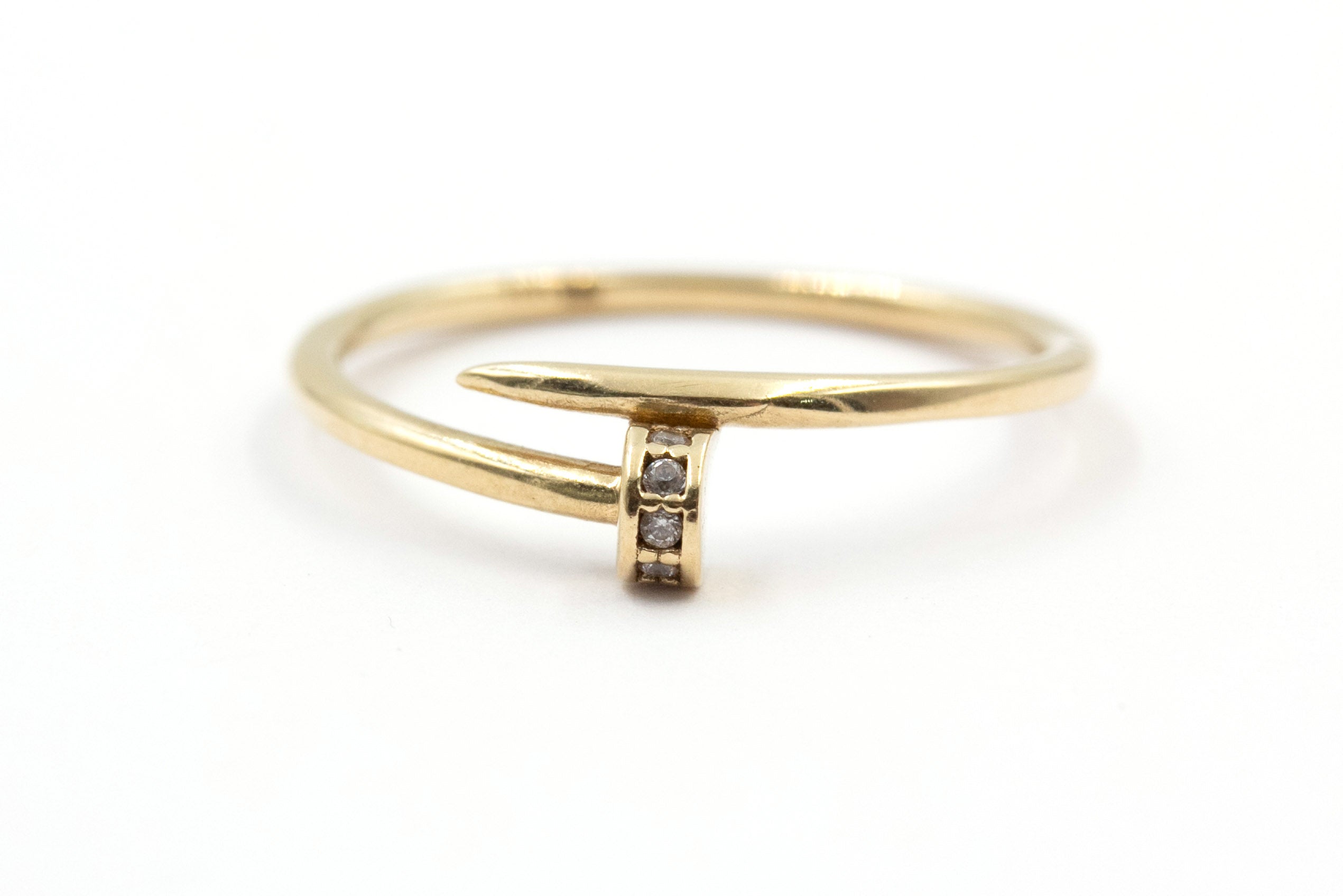 Diamond Nailhead Ring - 10k Yellow Gold