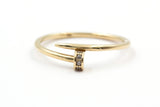 Diamond Nailhead Ring - 10k Yellow Gold